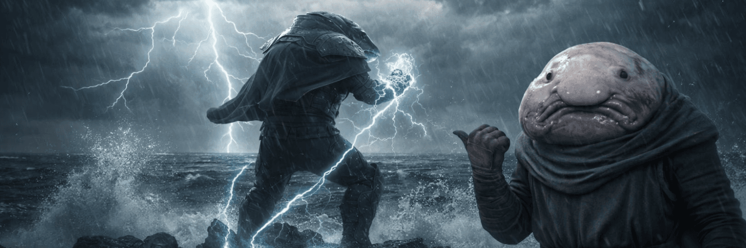 The White Blob - a majestic pale creature representing community hope